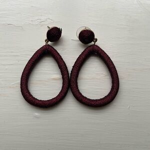 Elegant Burgundy Teardrop Earrings